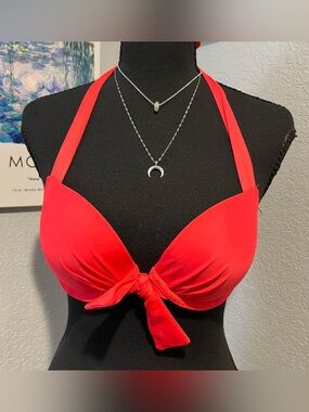 Red Aerie Tie Front Bikini Top